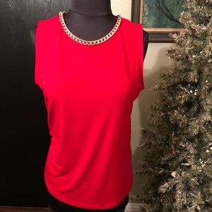 Karl Lagerfeld Red Blouse Tank M